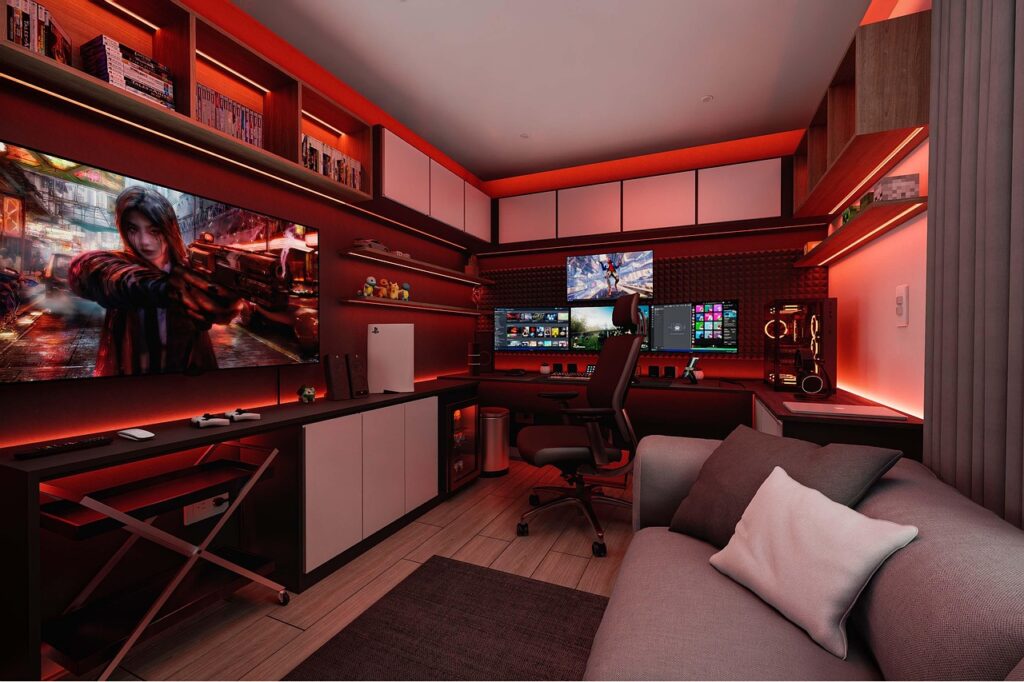 ゲーム環境が整った部屋のイメージ